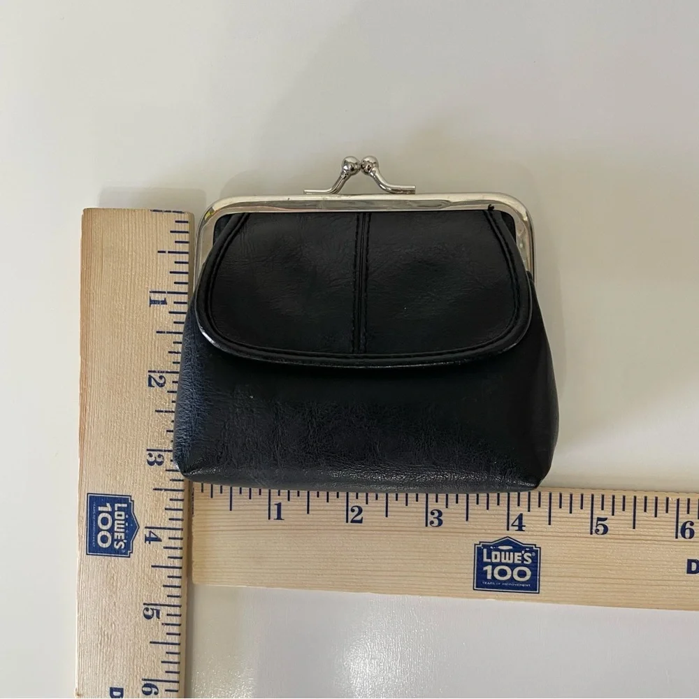 Black Kiss-Lock Clasp Coin Purse Wallet